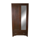 Rustic handcrafted wooden wardrobe with mirror