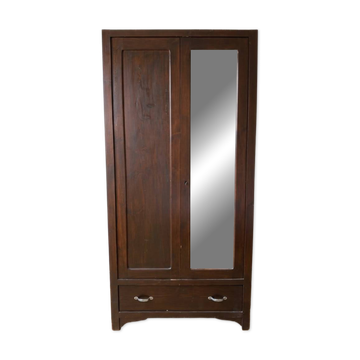 Armoire rustique artisanale en bois avec miroir