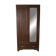 Rustic handcrafted wooden wardrobe with mirror