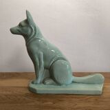 Celadon green crackled ceramic dog circa 1930