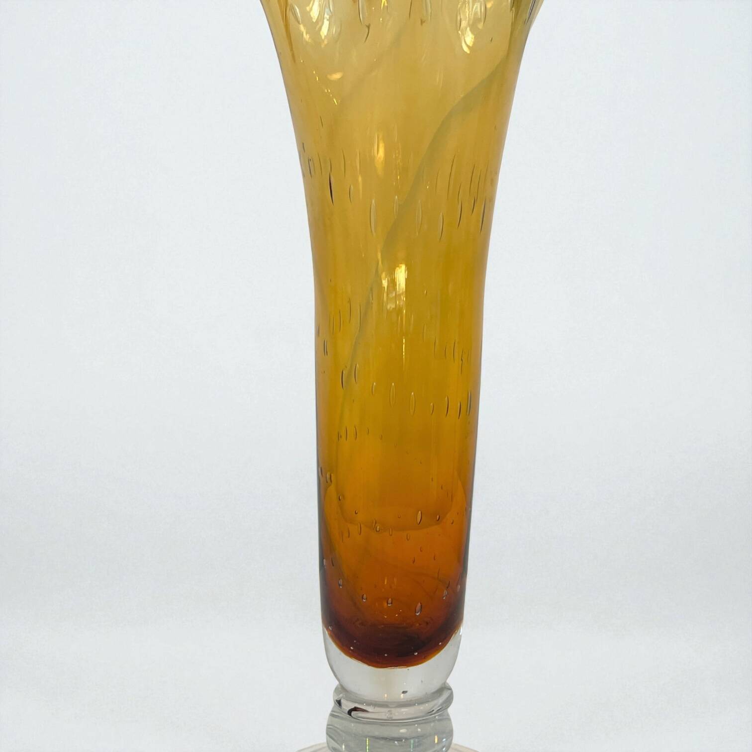 XXL - Large Murano glass vase sommerso yellow amber vintage 1960-70