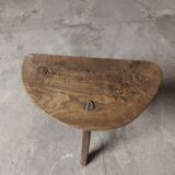 Milking tripod wooden stool