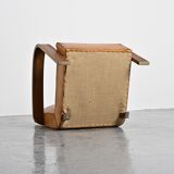 Art Deco club armchair in Havana leather, around 1940.