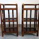 Lot 2 tables d’appoint / de chevet en rotin année 60