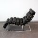 Metal and leather long chair 1970