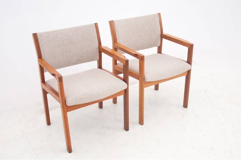 A pair of armchairs, Denmark, 1960s. After restoration.