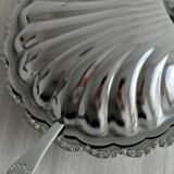 Silver-plated metal shell butter dish