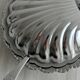 Silver-plated metal shell butter dish