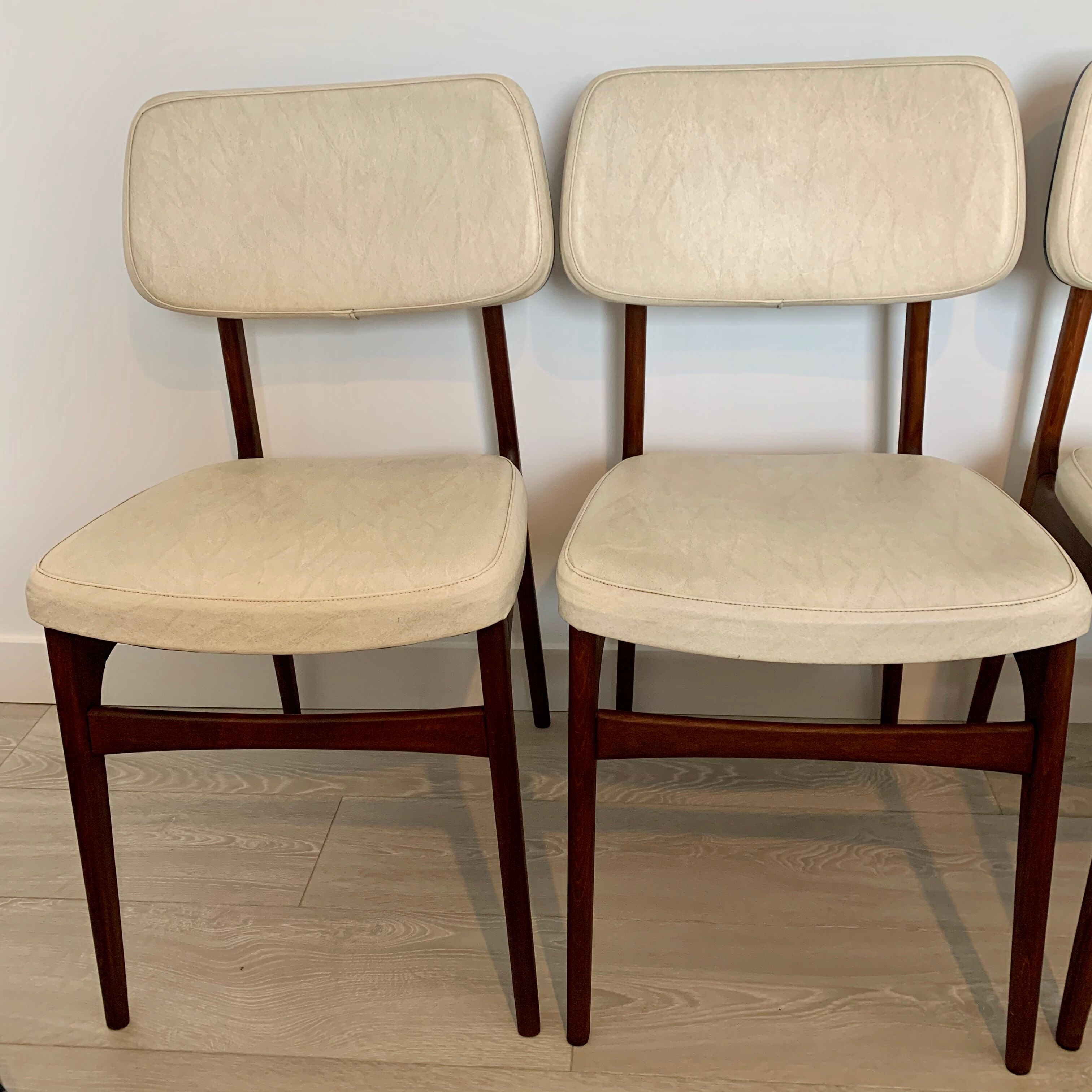 Wooden and skai chairs