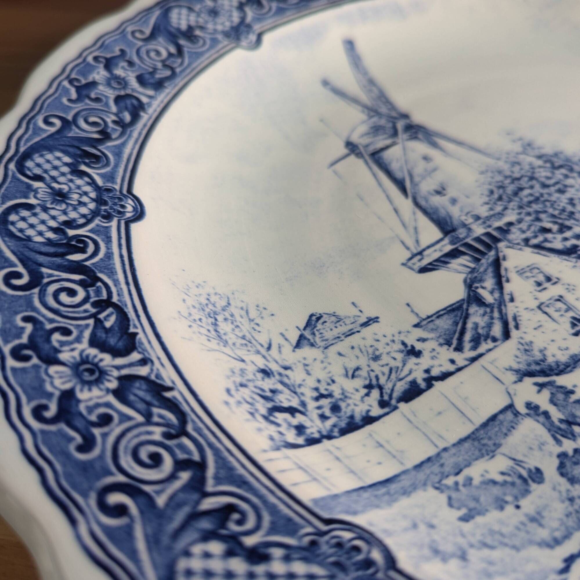 Large Decorative Plate Delfts Royal Shpinx Maastricht Blue 31cm