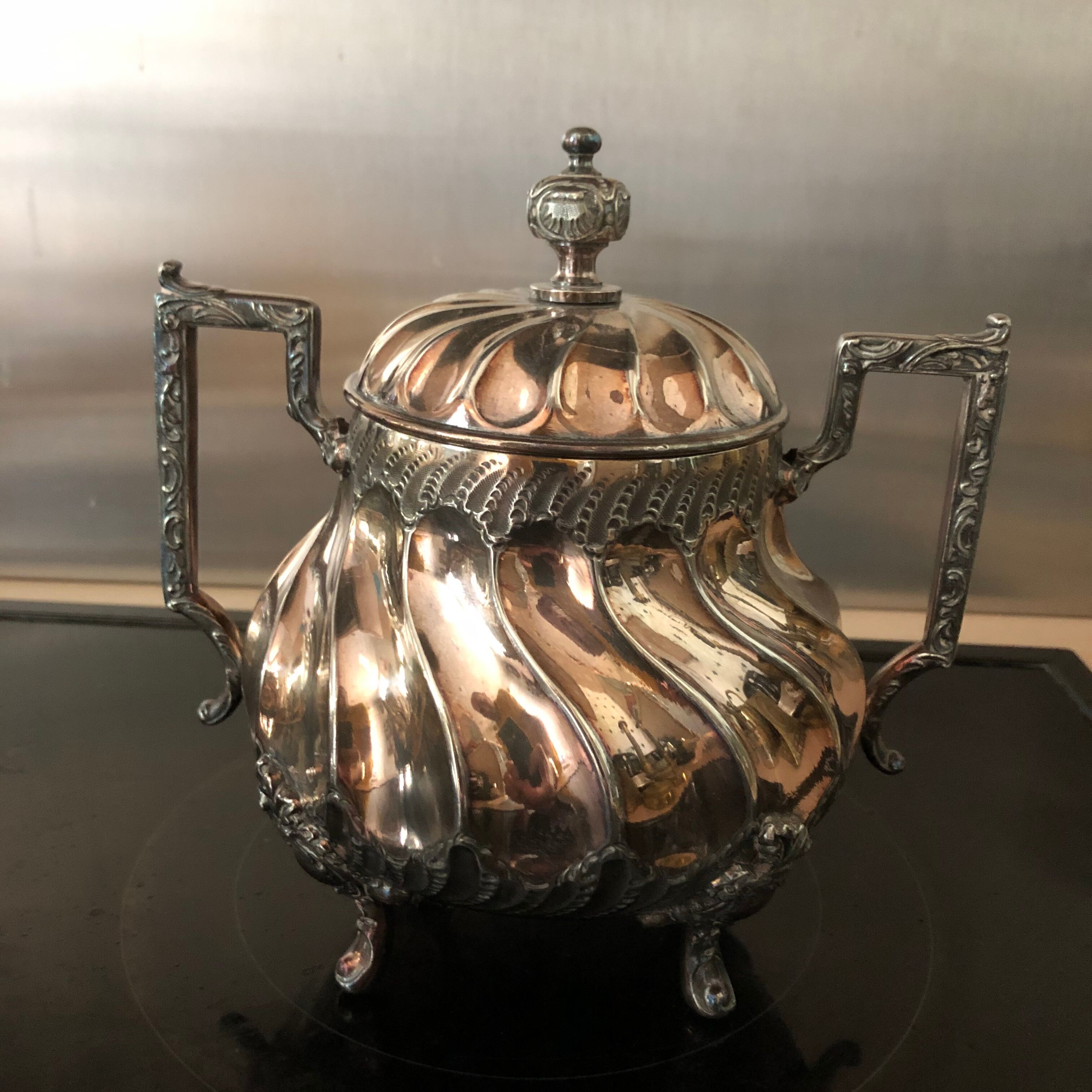 Silver metal coffee service