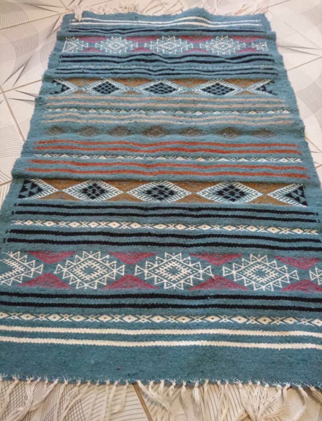Berber carpet blue 110 x 70 cm