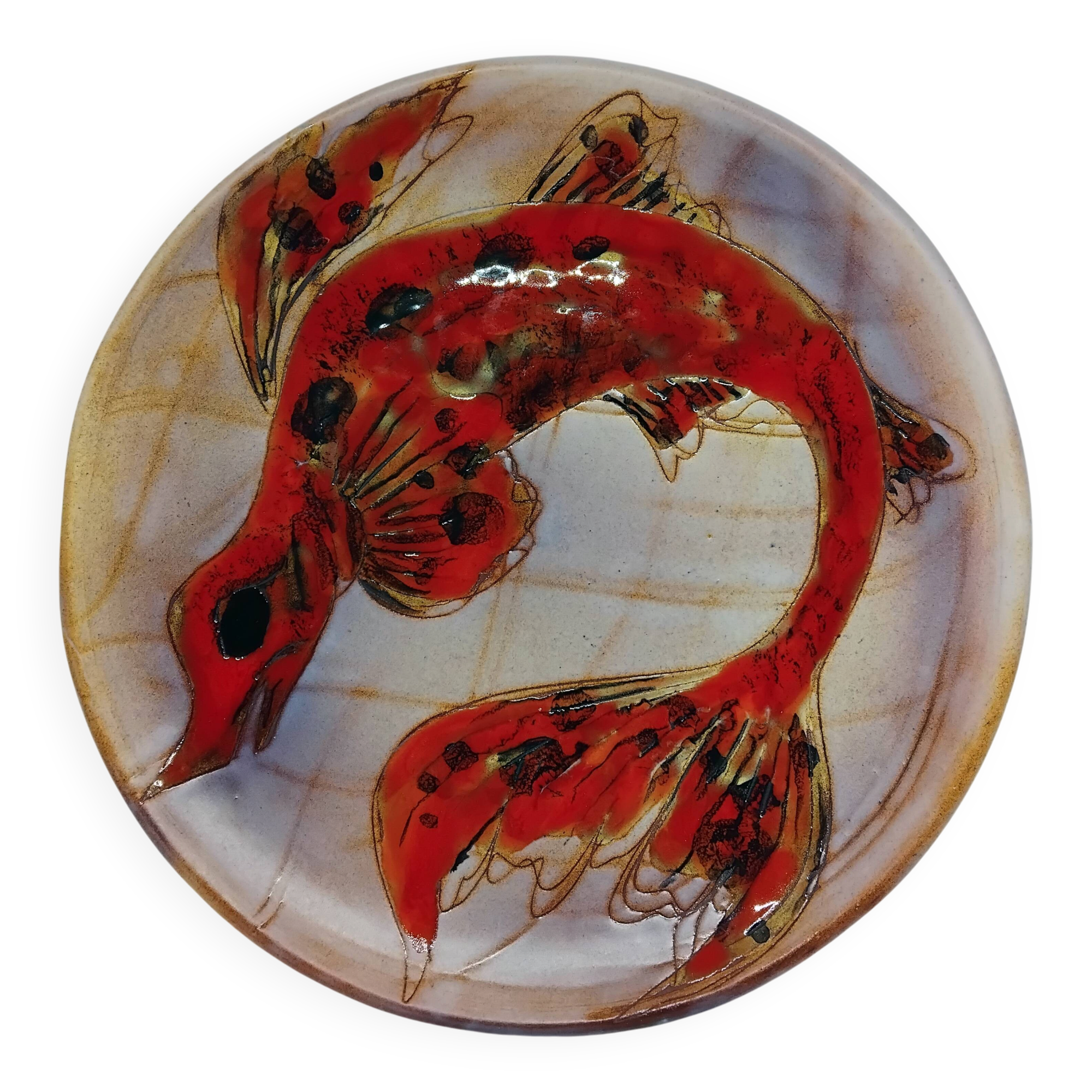 Vintage plate from the 60s. Monique Brenner / Vallauris.
