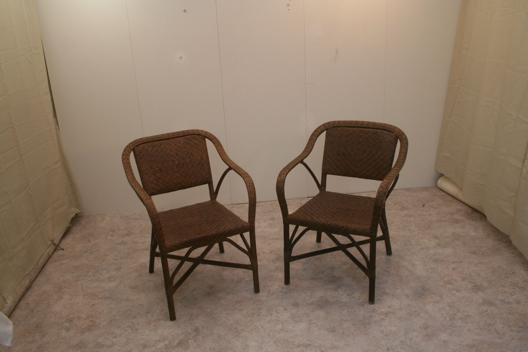 Pair of rattan chairs