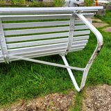 Banc de jardin ancien avec pieds en métal