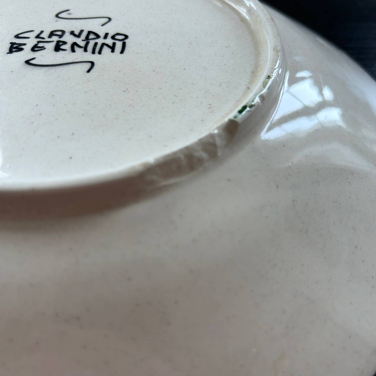 Italian dish with floral decoration