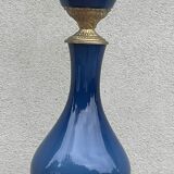Baluster lamp blue and bronze porcelain