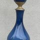 Lampe balustre porcelaine bleu et bronze