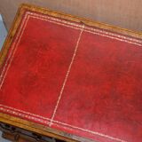 Rare oak partner's desk by Howard & Sons circa 1880 with leather.