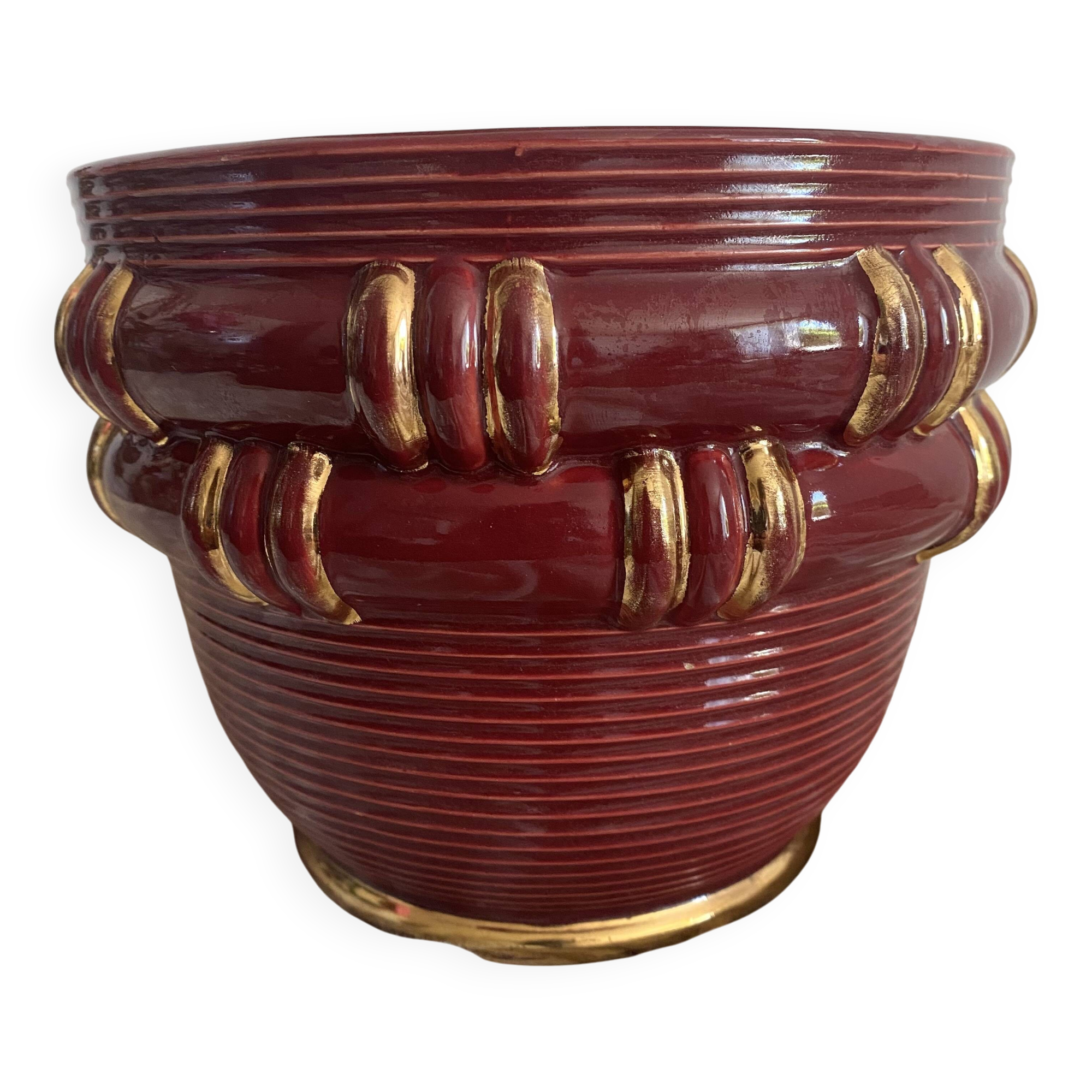 Saint Clément B. Letalle Art Deco ceramic flowerpot