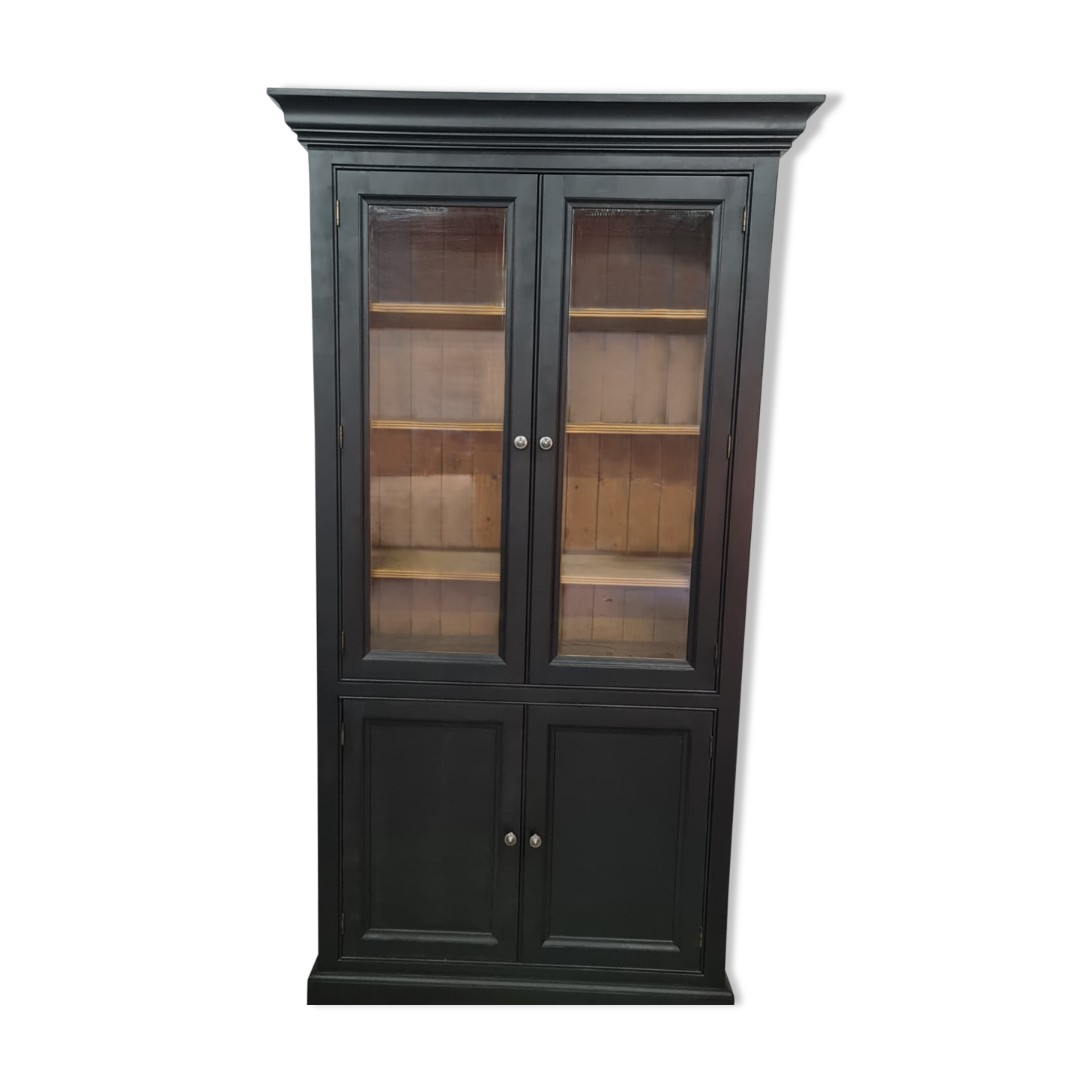 Showcase library patina black industrial furniture