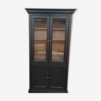 Showcase library patina black industrial furniture