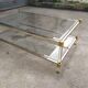 Table basse double plateau verre vintage