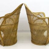 Paire de fauteuils Emmanuelle en osier de style Mid-Century Modern de Kok Maison, 197