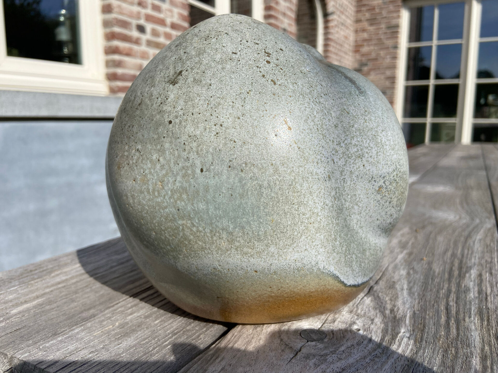 Superb sculptural vase in vintage glazed stoneware (1970s/1980s), re