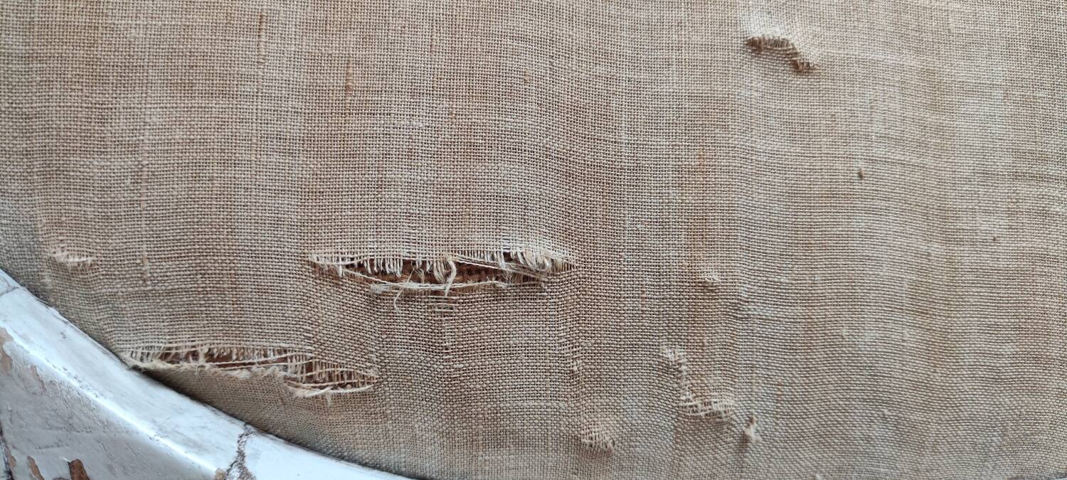 Pair of Louis XVI style medallion armchairs