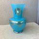 Florentine blue opaline vase Italy - Mid Century