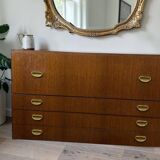 Vintage low wooden chest of drawers / filing cabinet