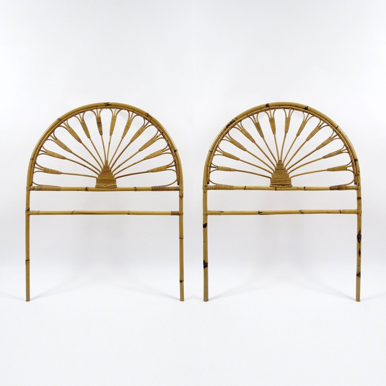 Set of 2 bamboo headboards, 1970s