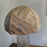 Large 1980s Lamp with Crystal Base/Vase/Handcrafted Lampshade - Unique Piece