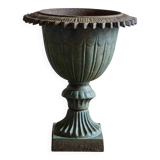 Antique Cast Iron Garden Urn, Campana Form Planter