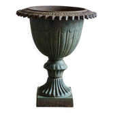 Urne de jardin en fonte antique, jardinière en forme de campana