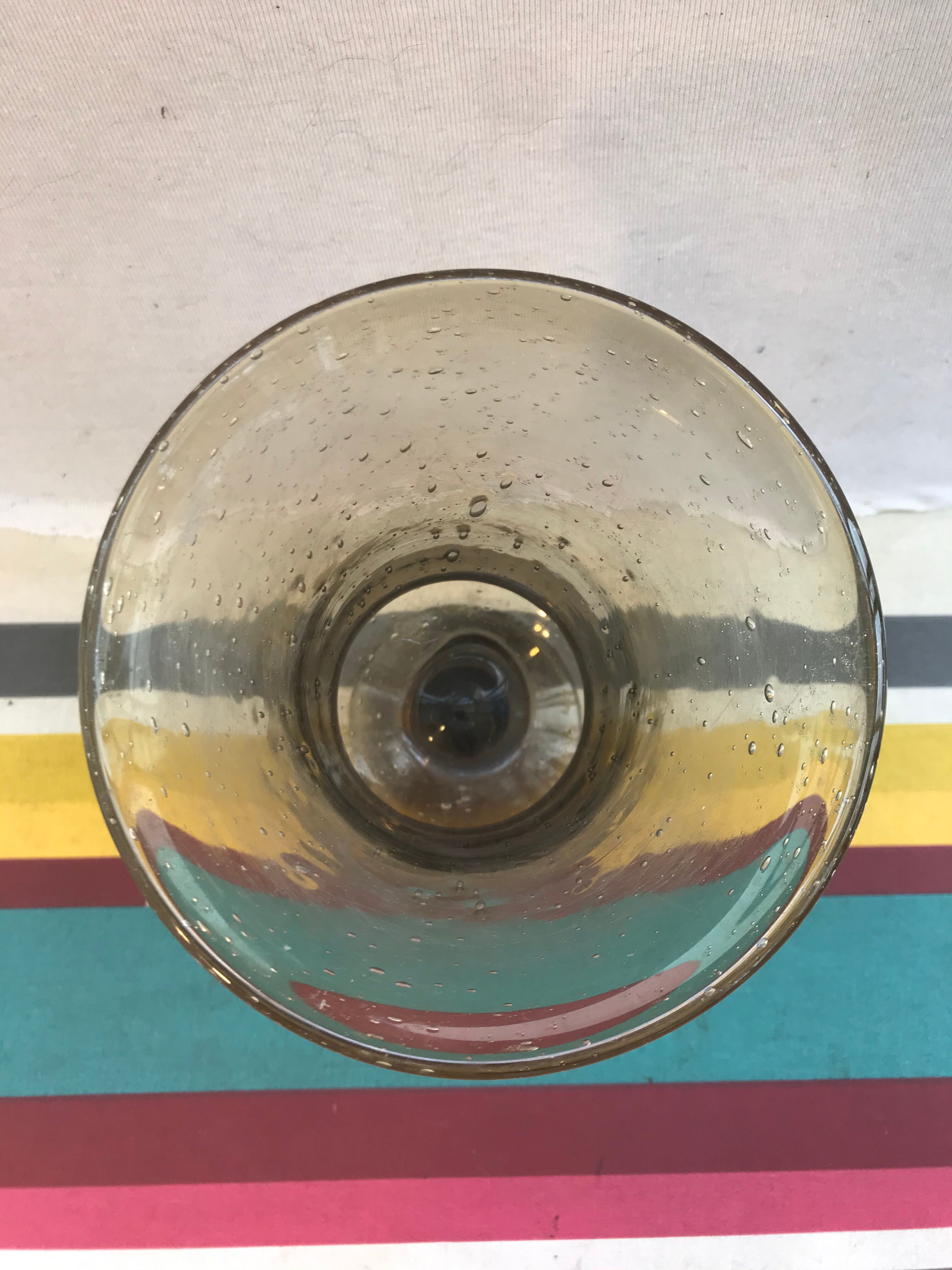 Old vase  blown glass bullé grey vintage decoration