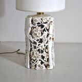 Sculptural table lamp with glazed ceramic structure, 1960s.