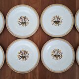 Antique Creil and Montereau Earthenware Dessert Plates, Eye Pattern