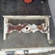Wall shelf in patinated solid wood