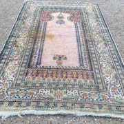 Antique Turkish Silk Rug 128x79cm Tribal Boho vintage old