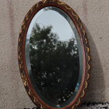 Art Deco beveled oval mirror