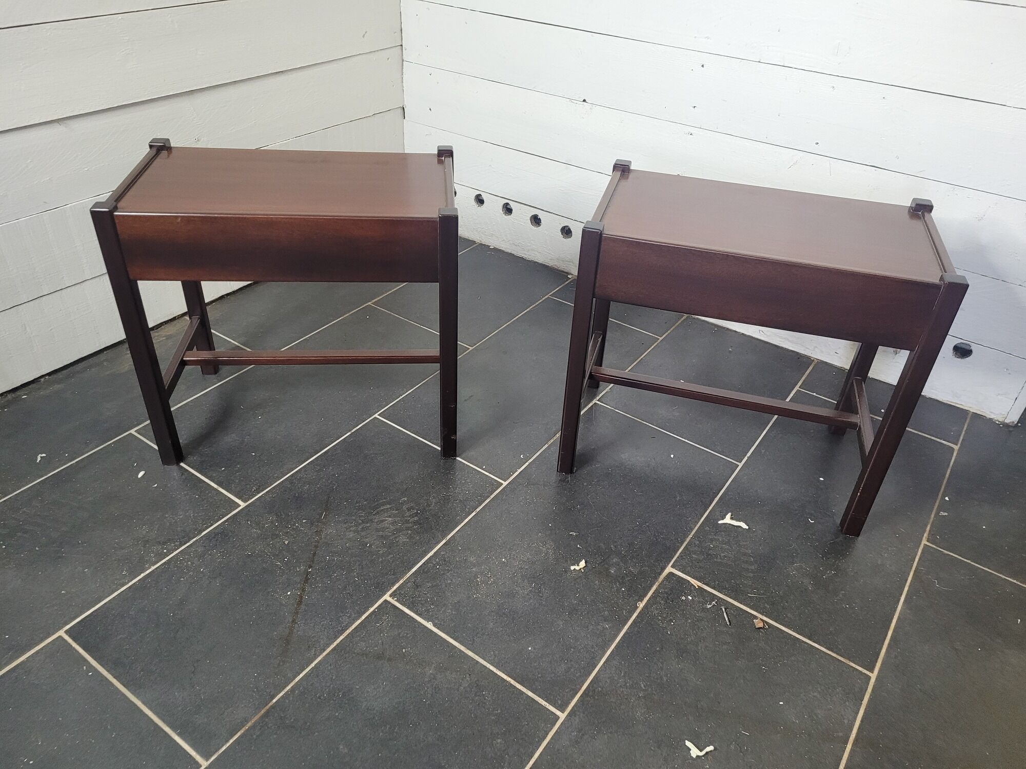 Pair of Scandinavian mahogany bedside tables from the 60s