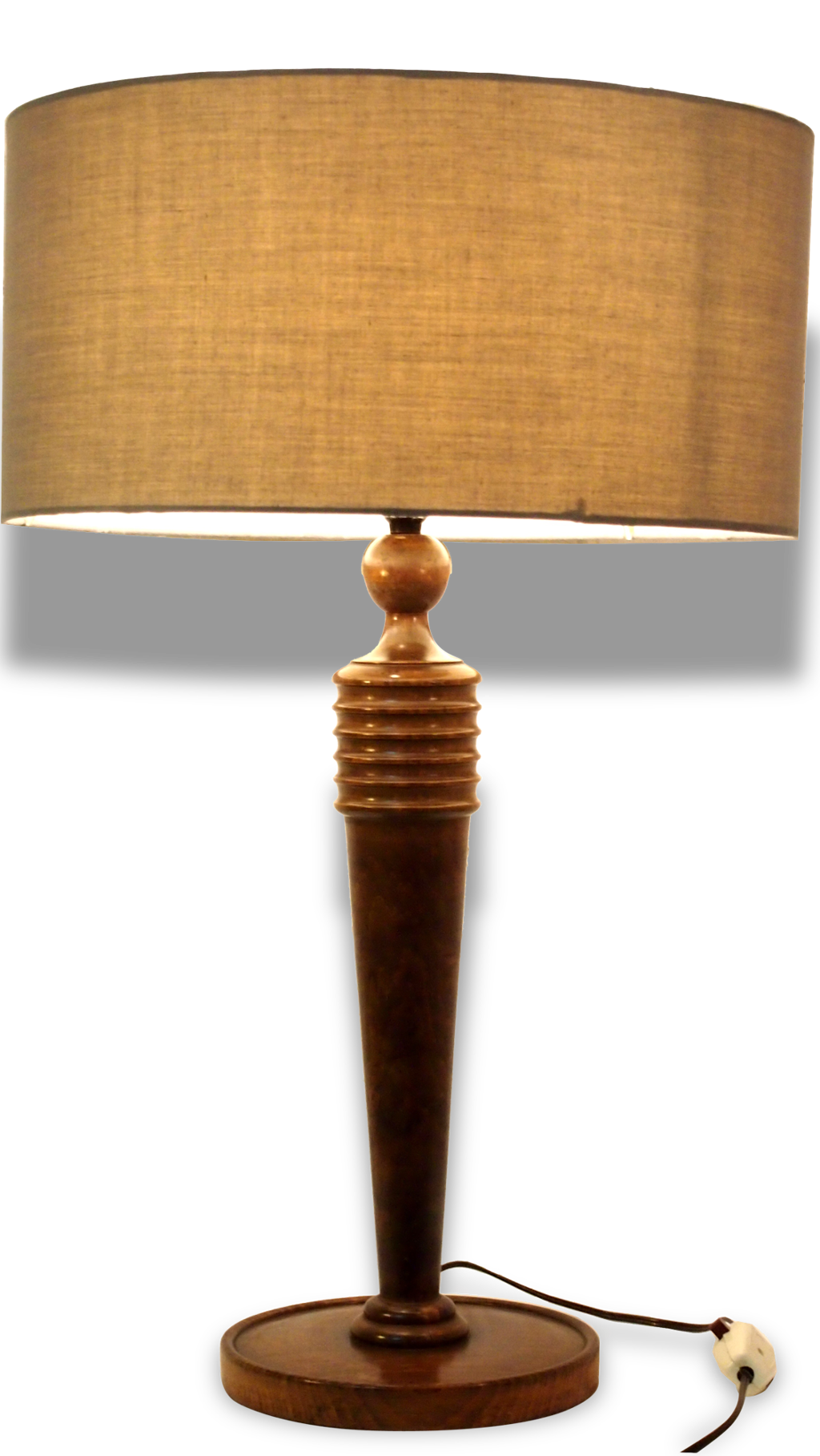 31 Lampe Table Bureau ACAJOU Art Deco Mid Century Moderniste Bois Desk Table Lamp Mahogany