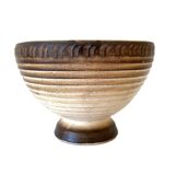 Vintage brown & beige ceramic flower pot / planter