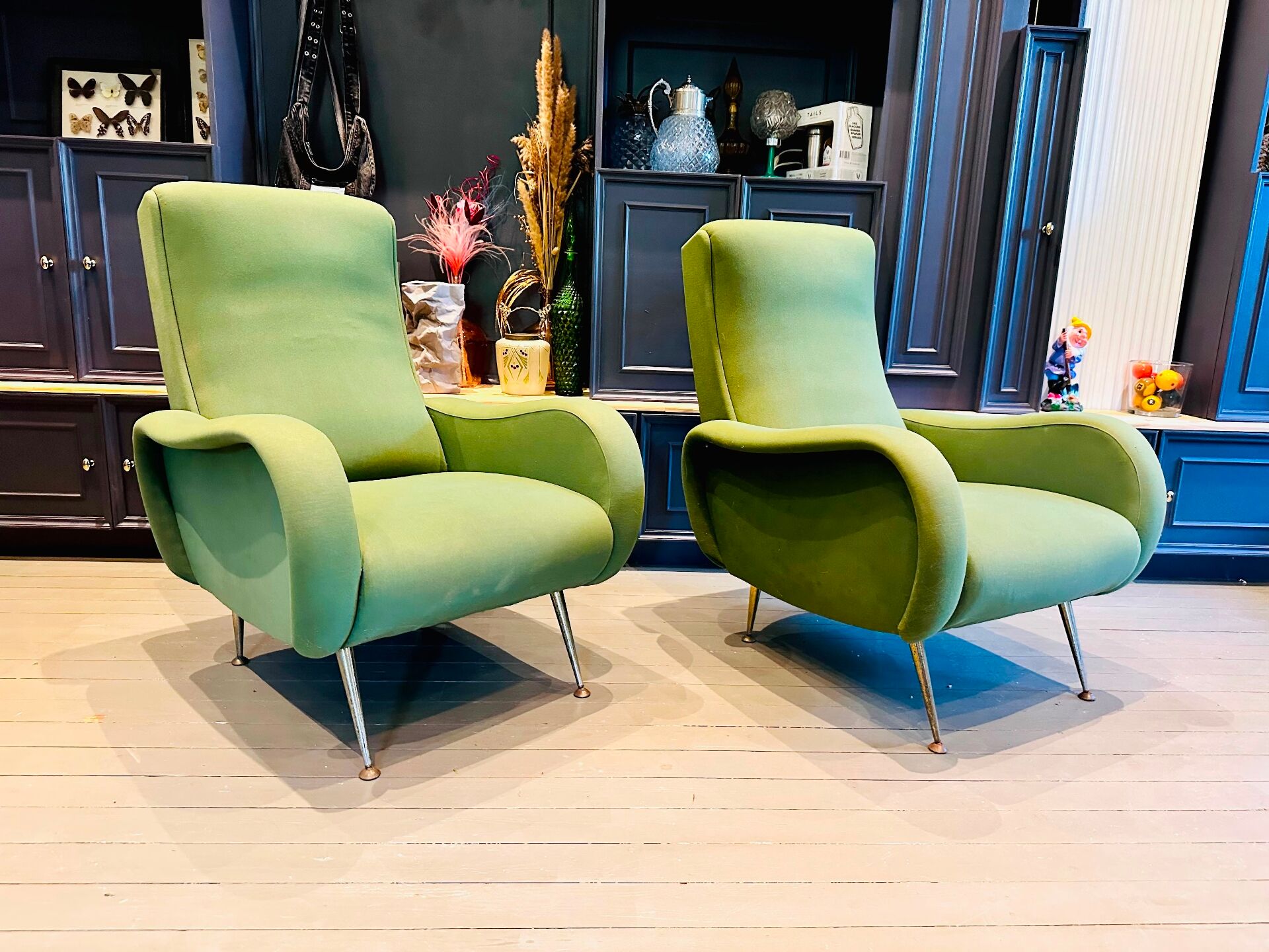 Pair of vintage mid-century organic design armchairs.