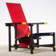 Red and blue chair Gerrit Rietveld by Cassina