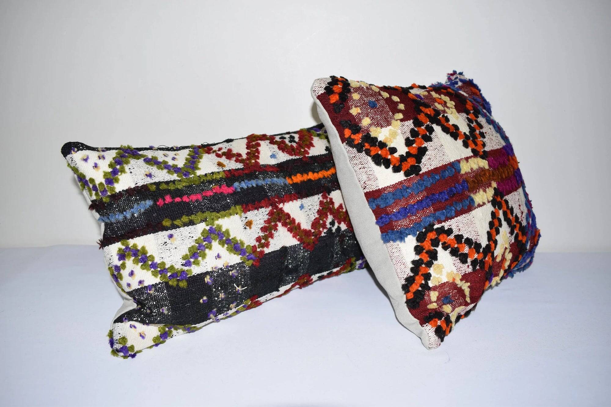 Set of 2 vintage kilim cushion covers 41x41 cm