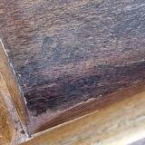 Vintage wooden school desk and chair set, Baumann, 1950s-60s