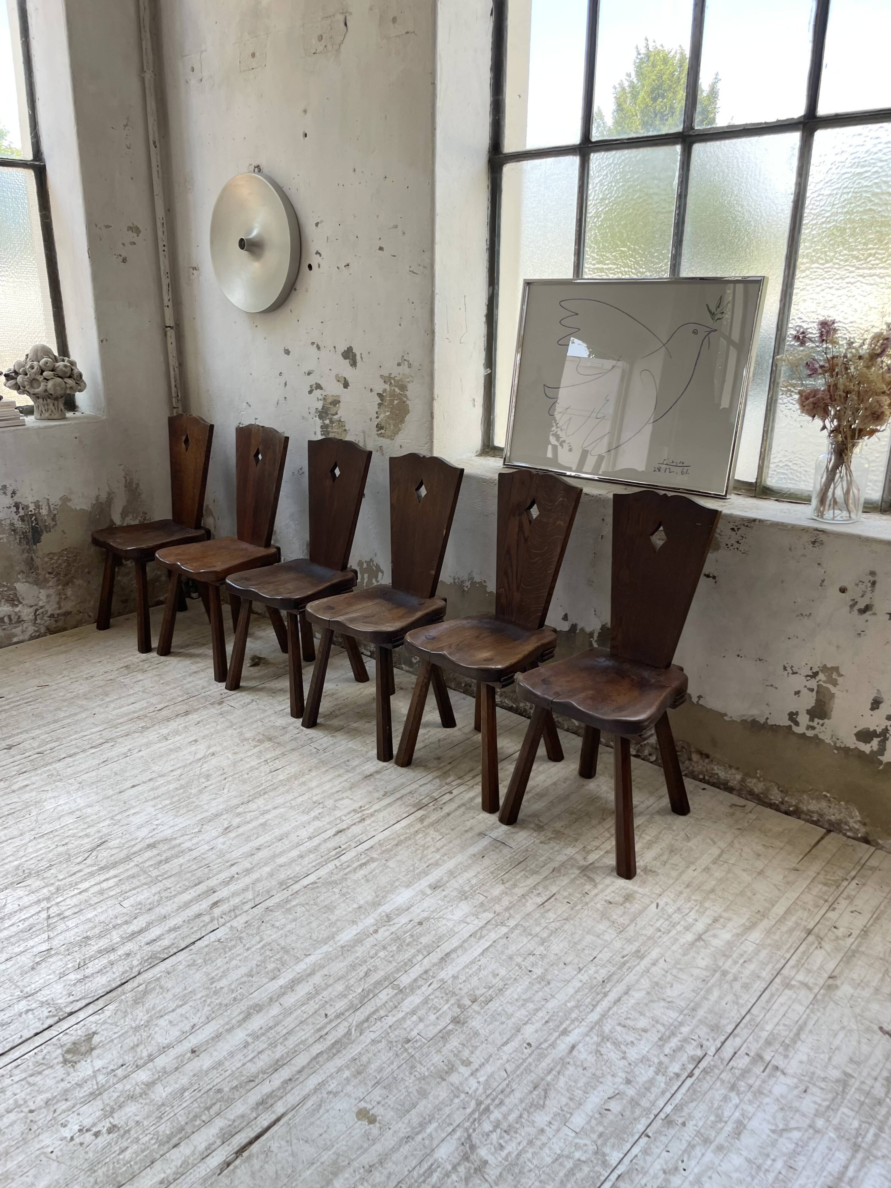 Chaises chêne massif chapo savoyarde art populaire